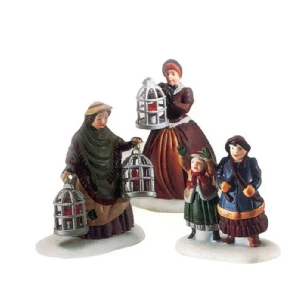 Dept 56 The Bird Seller Dickens Village Heritage Collection New 3 Piece Set